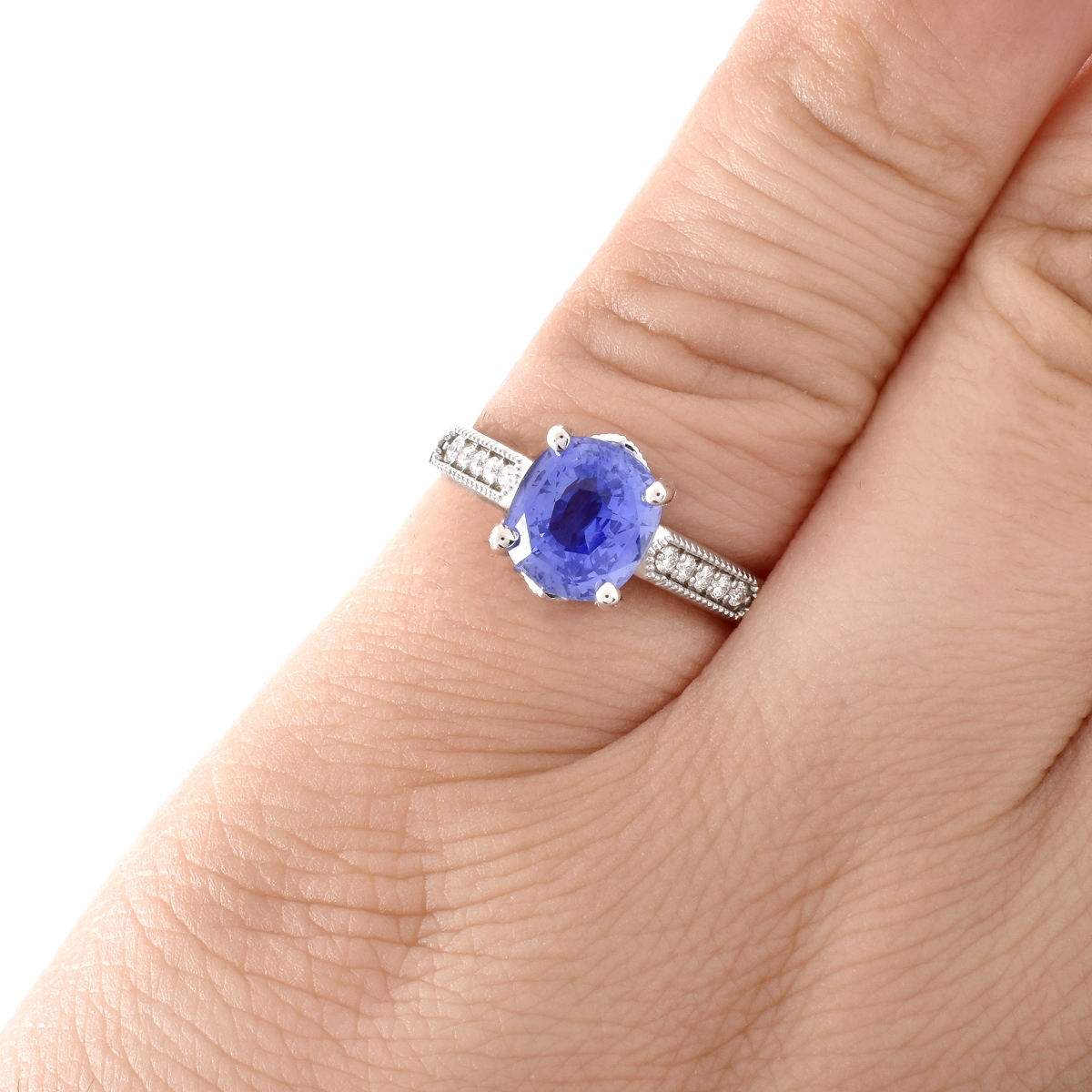 GIA 2.52ct. Sapphire, Diamond and 14K Gold Ring