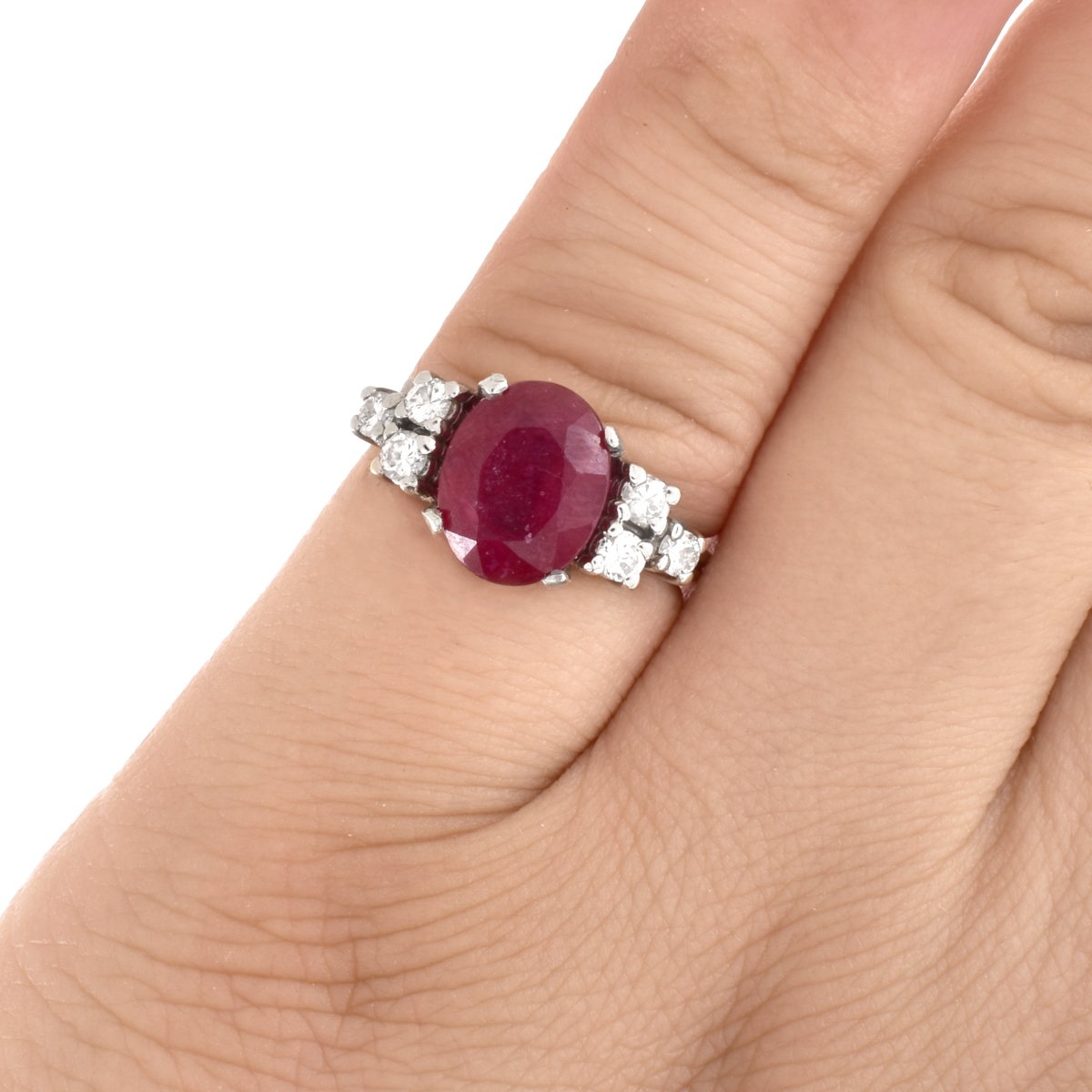 Ruby, Diamond and 14K Gold Ring