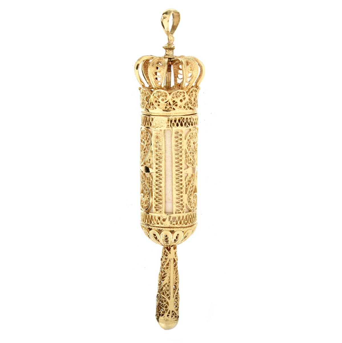 14K Gold Torah Pendant