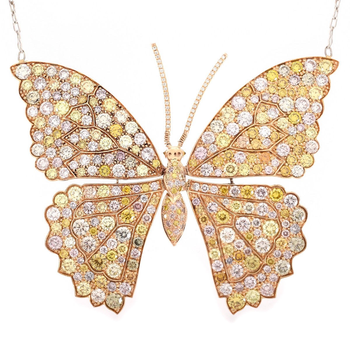 13.26ct TW Diamond and 18K Butterfly Pendant