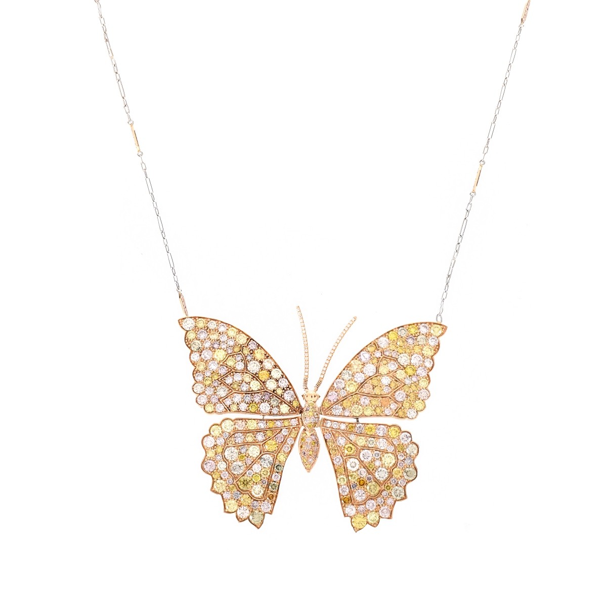 13.26ct TW Diamond and 18K Butterfly Pendant