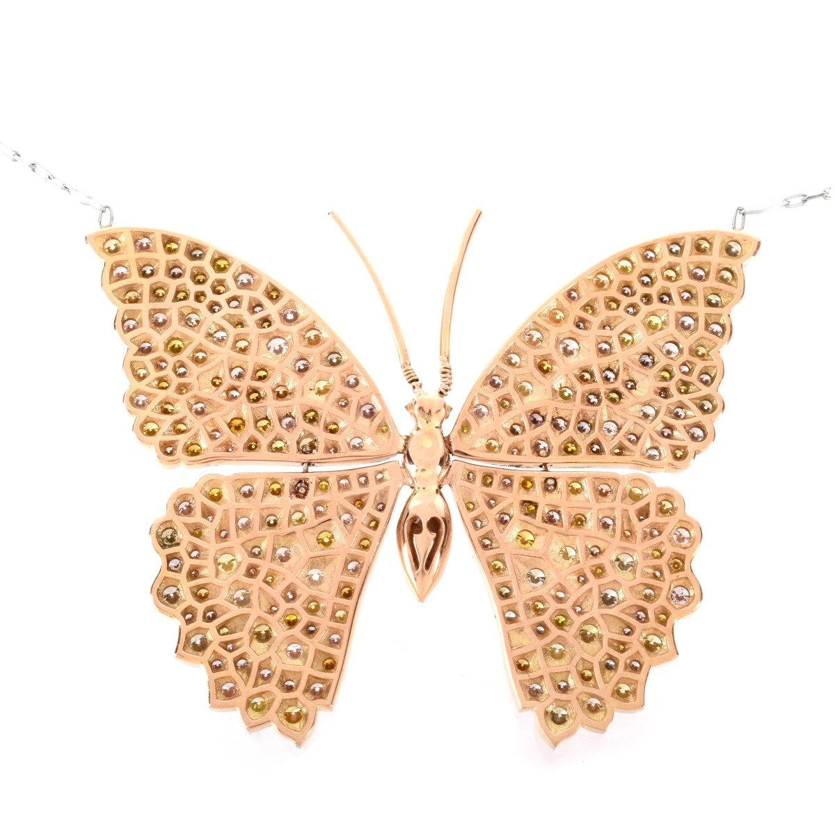 13.26ct TW Diamond and 18K Butterfly Pendant