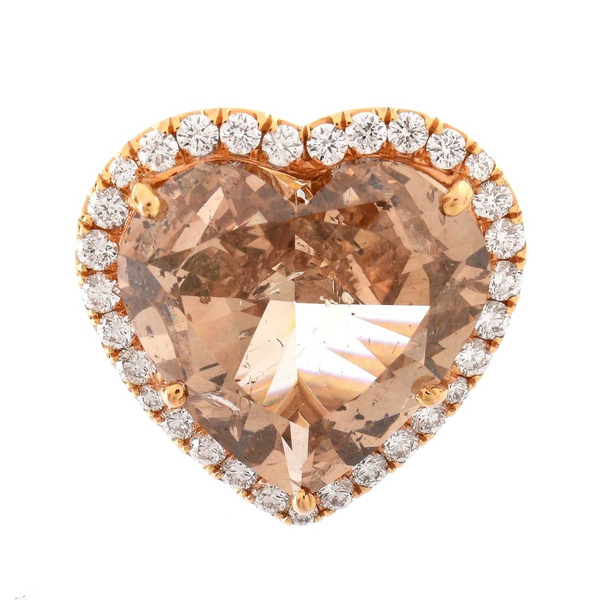 GIA 8.04 Carat Heart Shape Fancy Diamond Ring