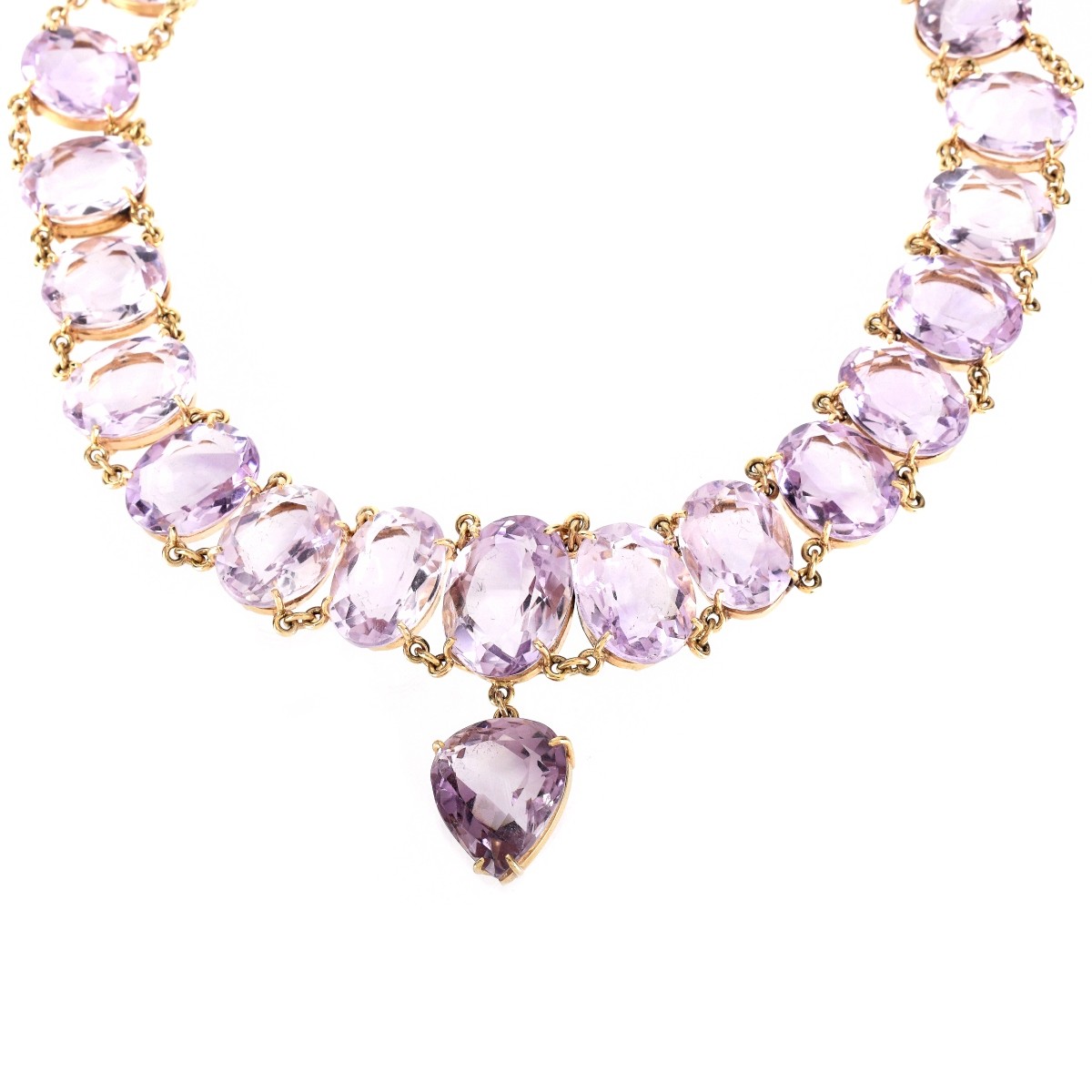 Approx. 300.00ct TW Amethyst and 14K Necklace