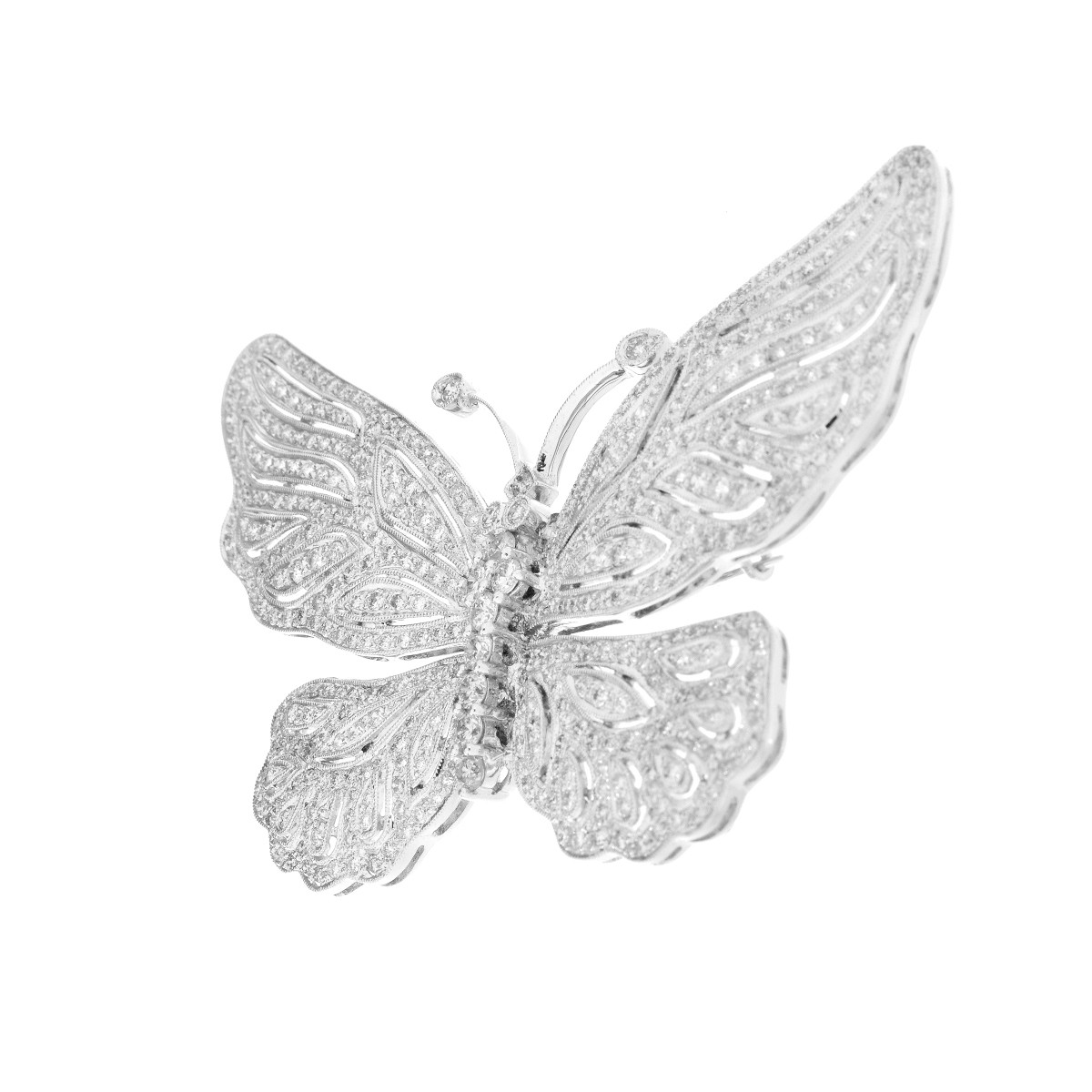 Vintage Diamond and 18K Butterfly Brooch