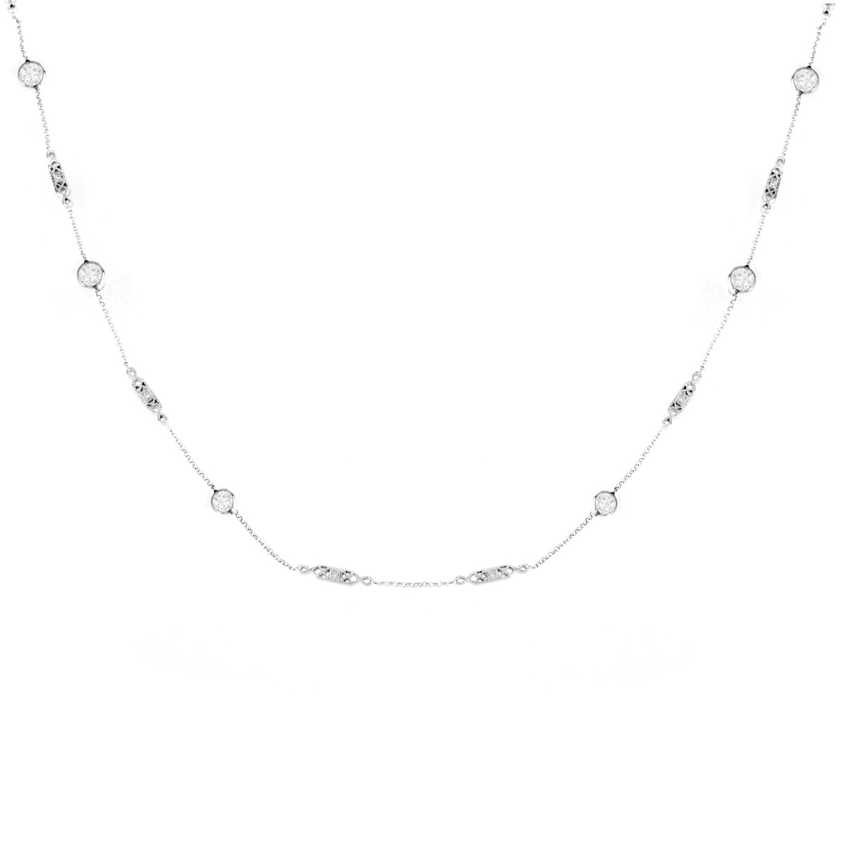 2.50 Carat Diamond and 14K Necklace