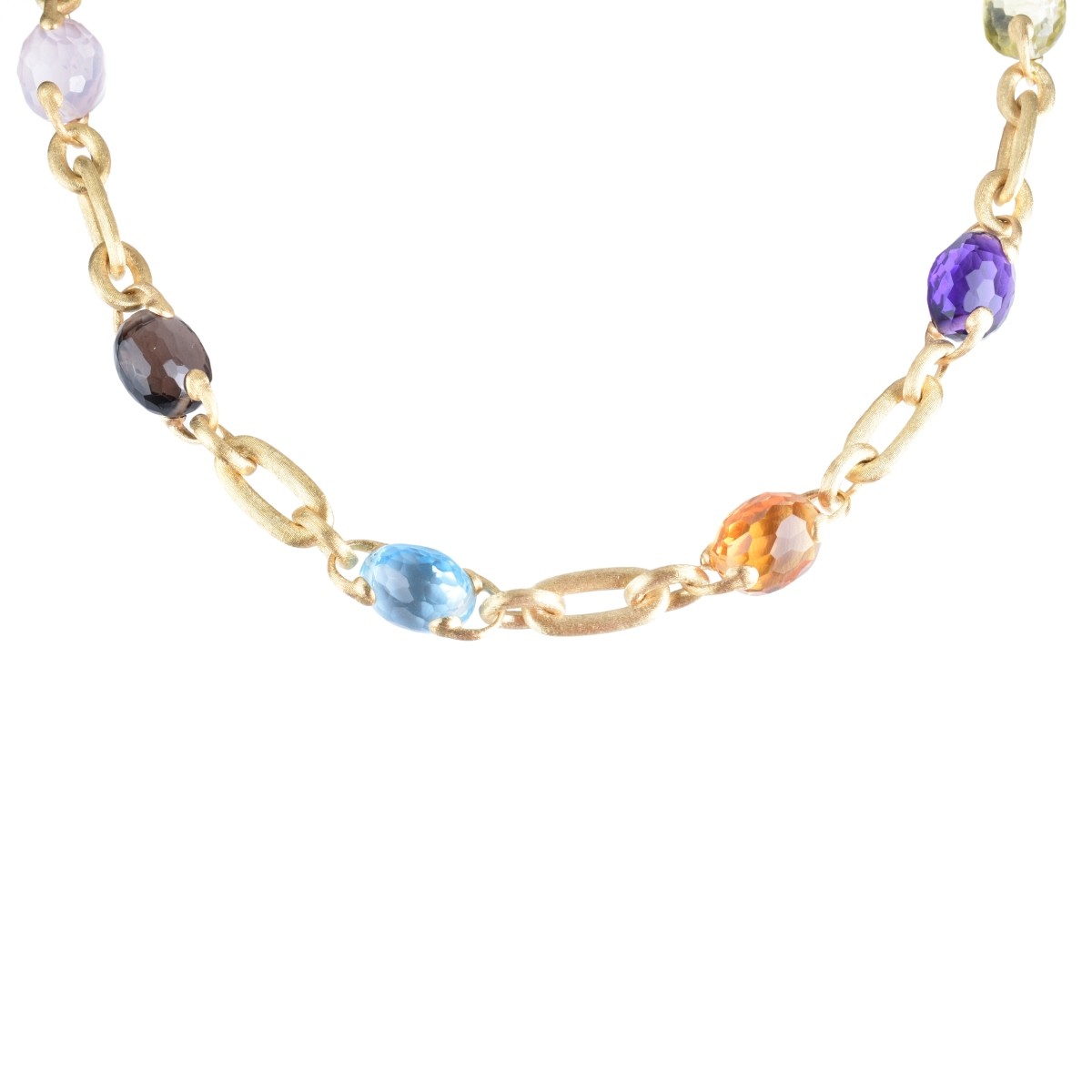 Italian 18K and Gemstone Necklace