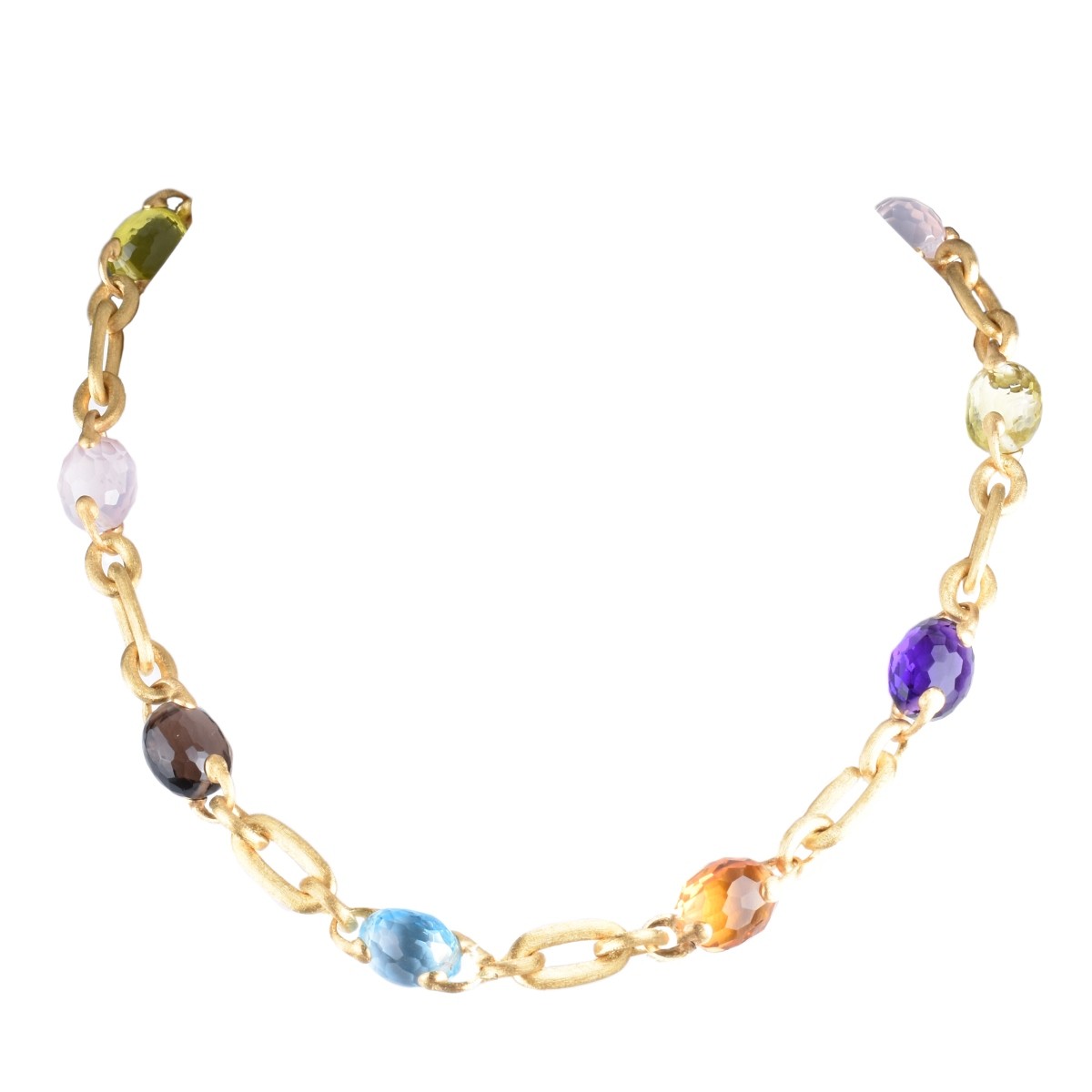 Italian 18K and Gemstone Necklace