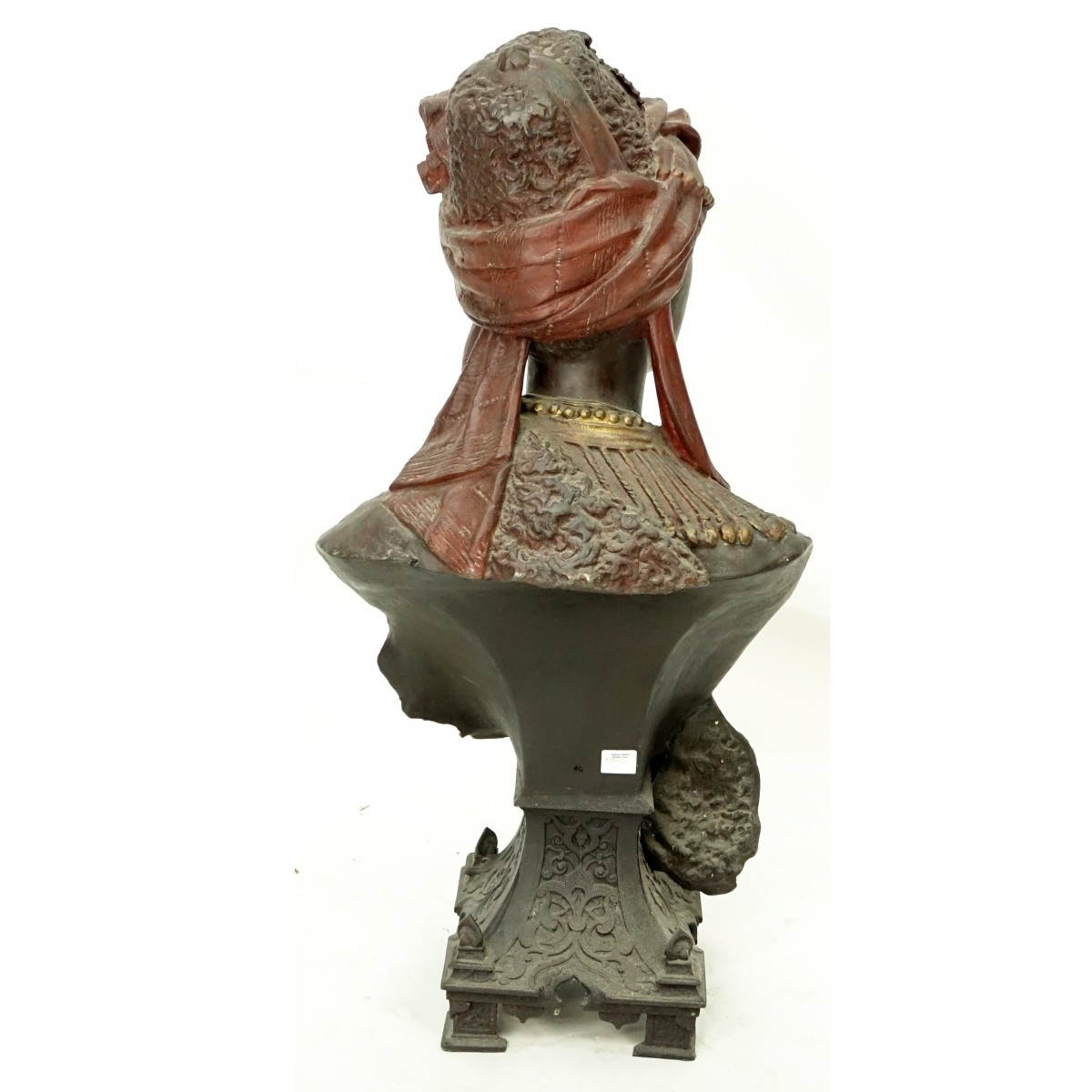 Antique French Polychrome Spelter Orientalist Bust