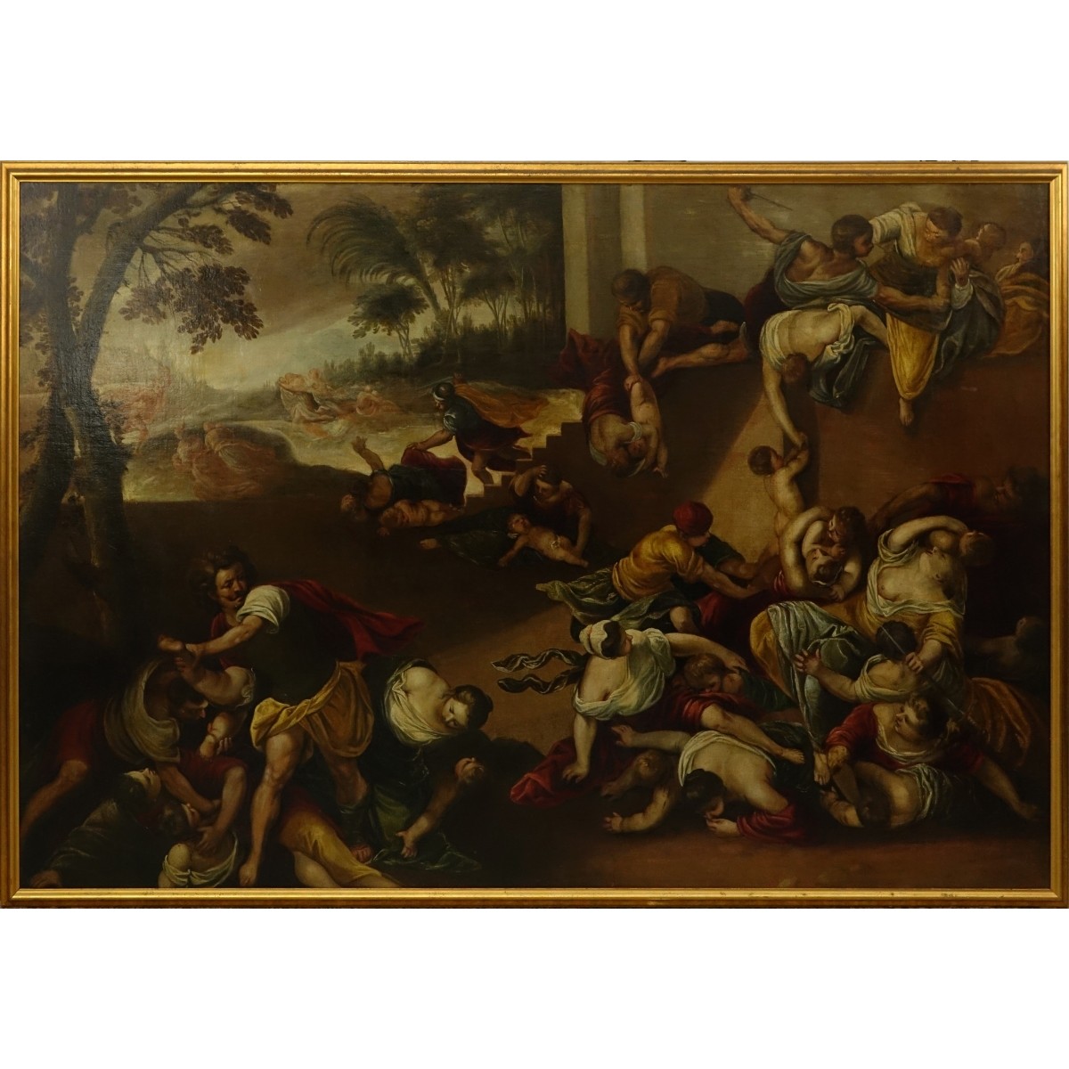 17th C. Old Master O/C Massacre Of The Innocents