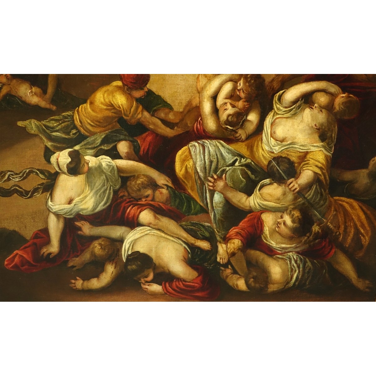 17th C. Old Master O/C Massacre Of The Innocents