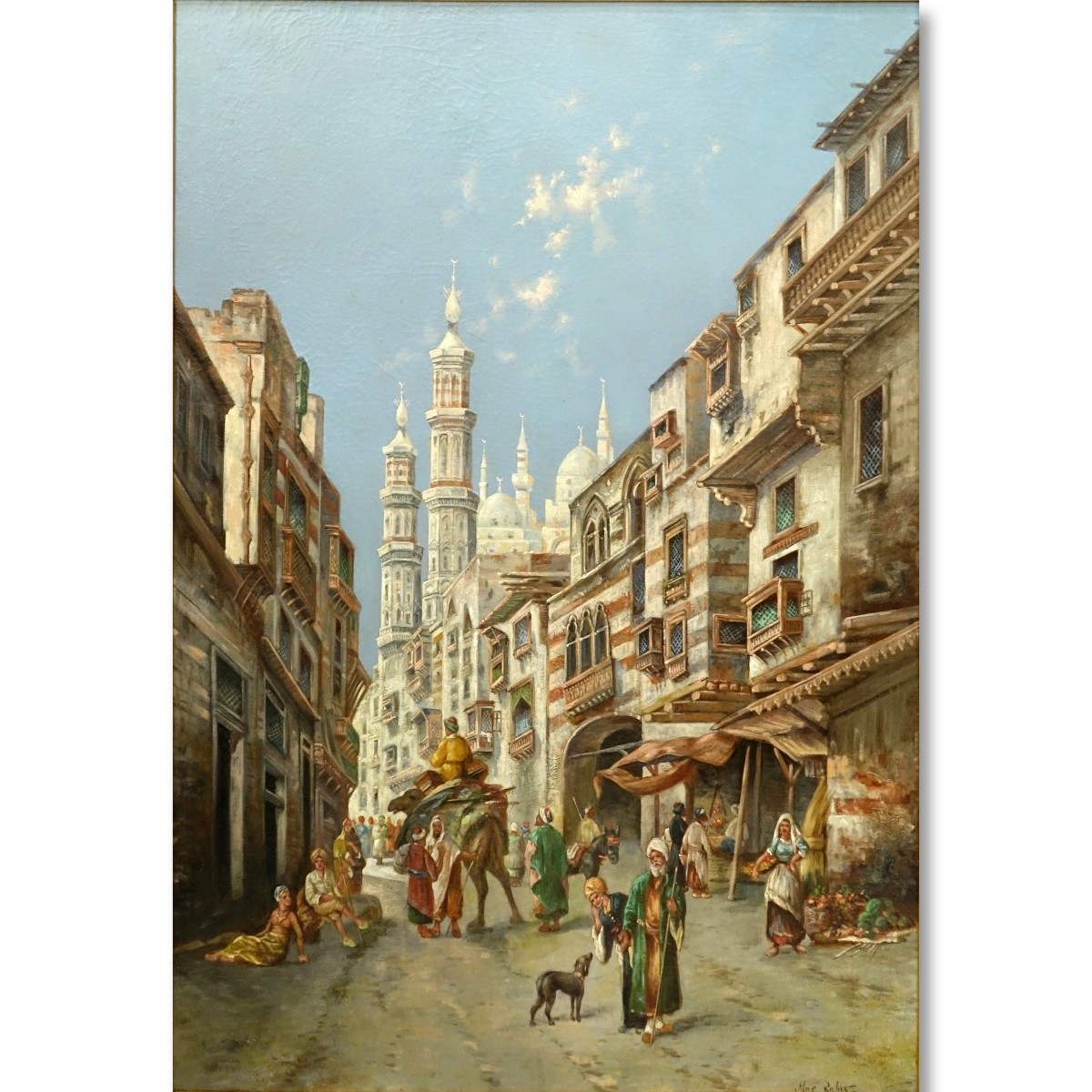 Max Friedrich Rabes O/C Street Scene in Cairo