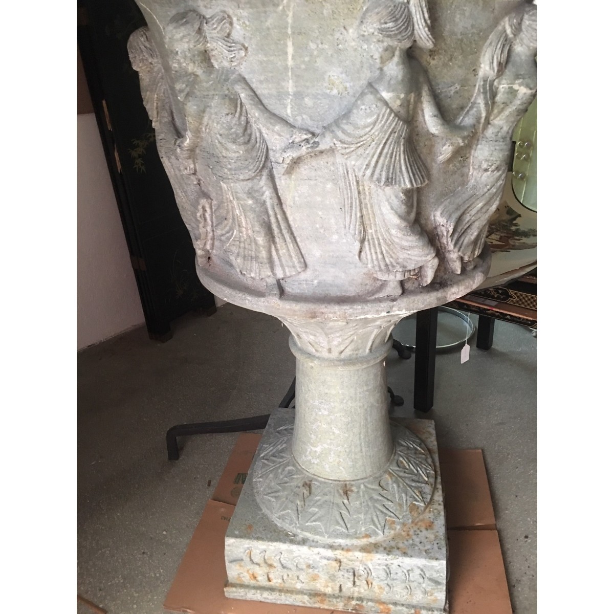 Italian Carved Marble Urns