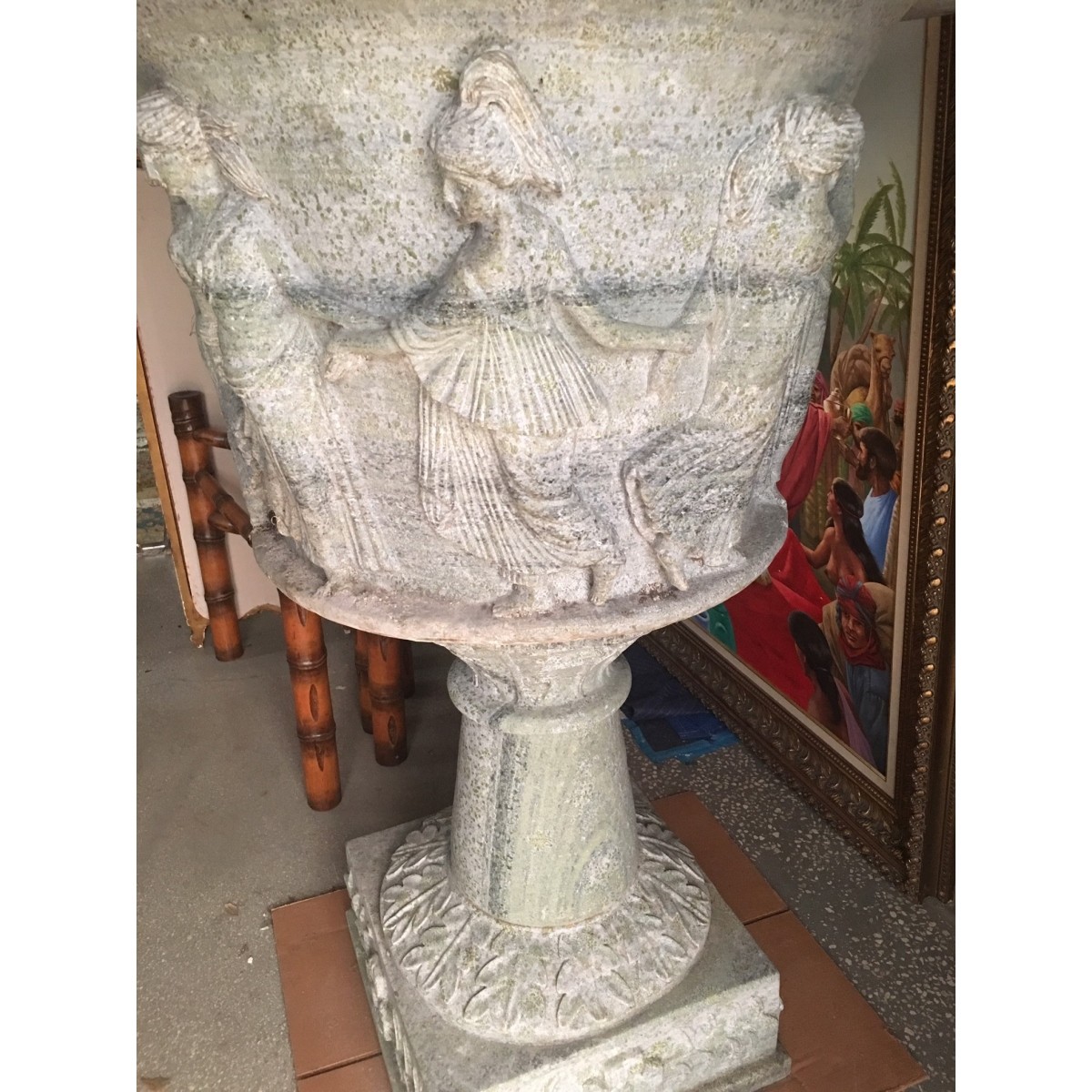 Italian Carved Marble Urns