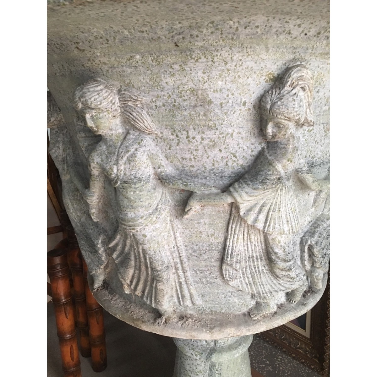 Italian Carved Marble Urns