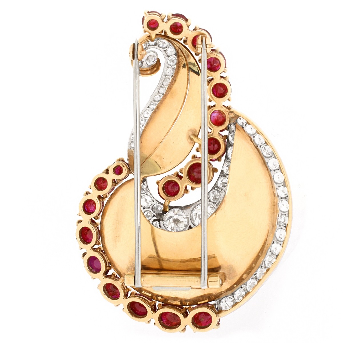 Vintage Mauboussin Diamond and Ruby Brooch