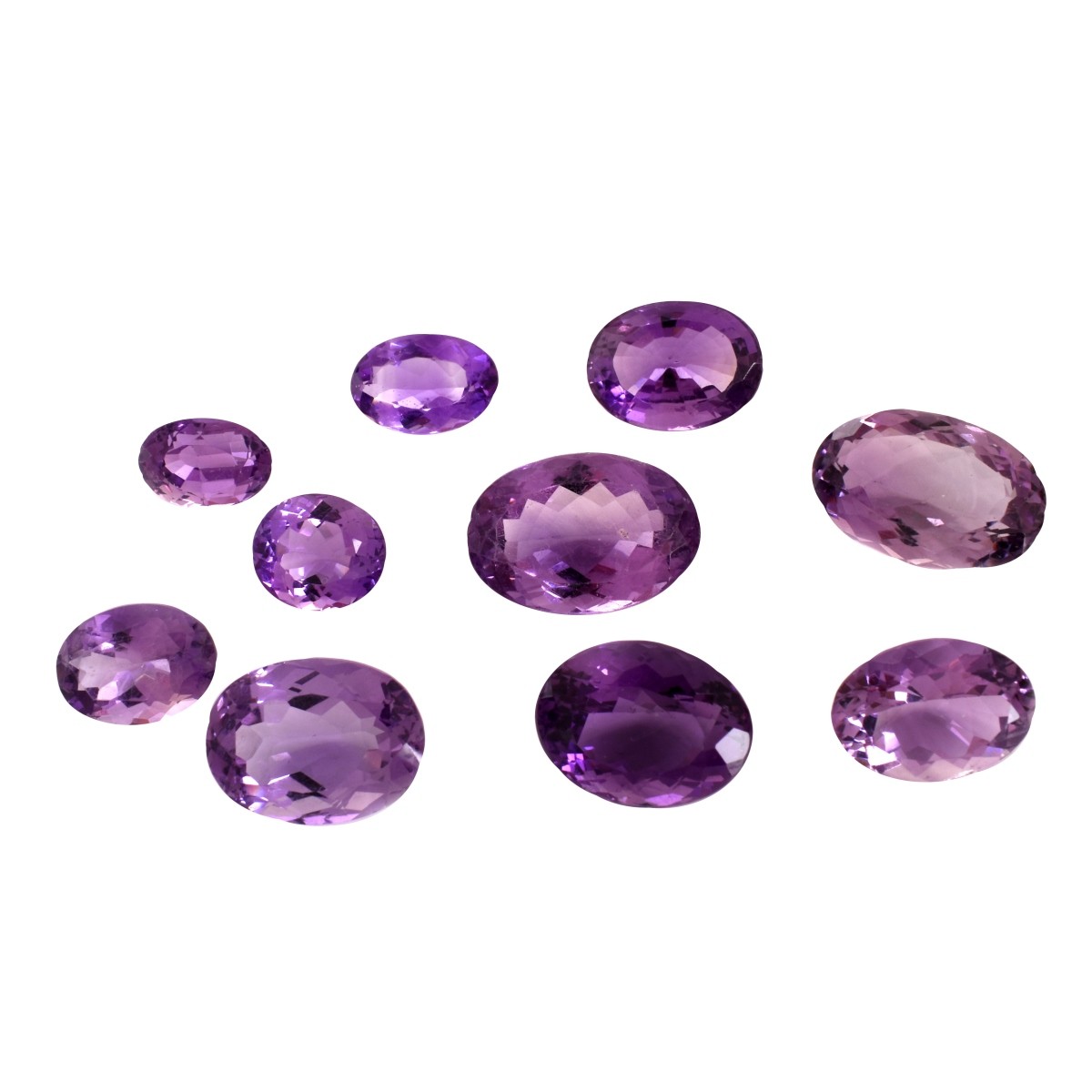 Ten Amethyst Stones