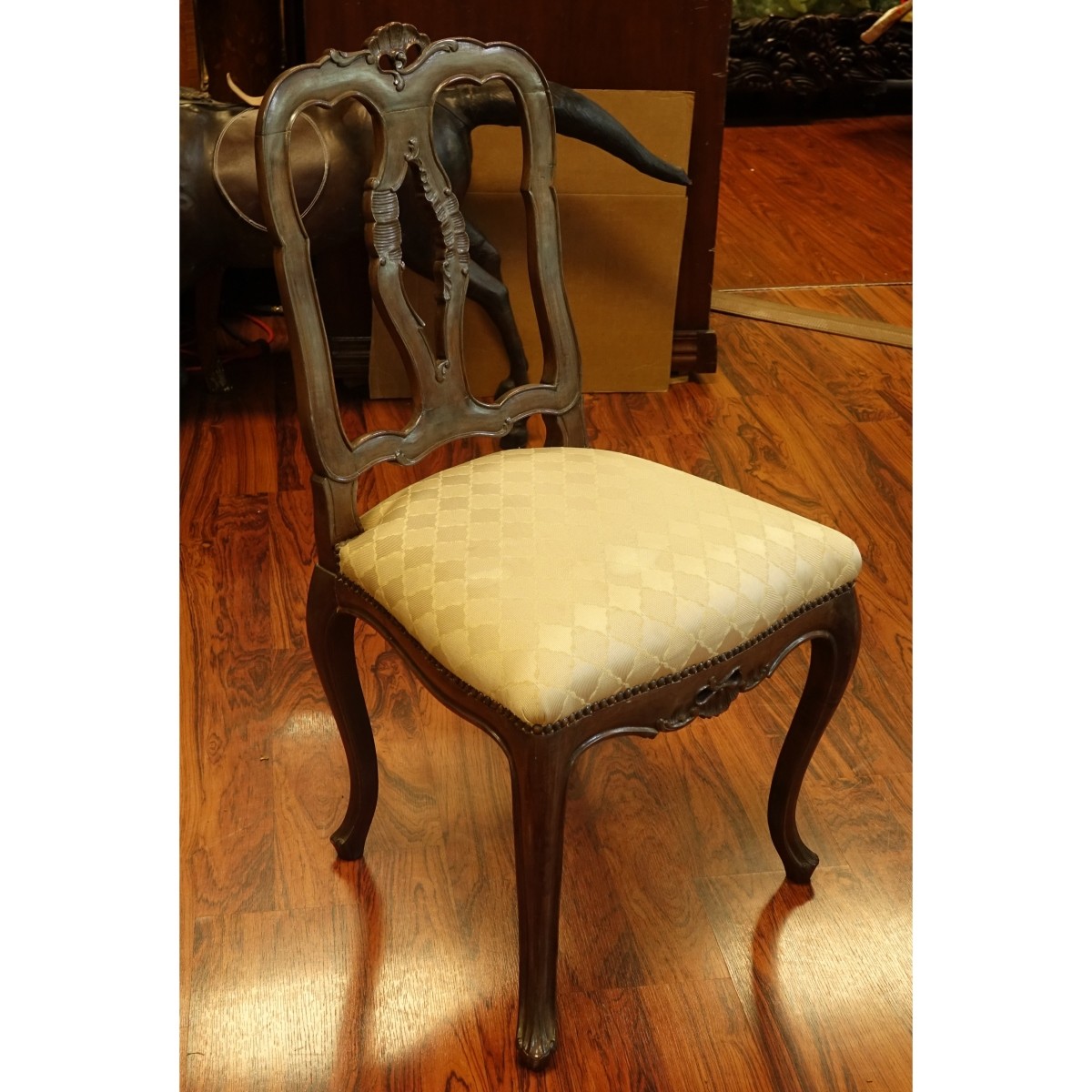 Eight Carved/Upholstered Side Chairs