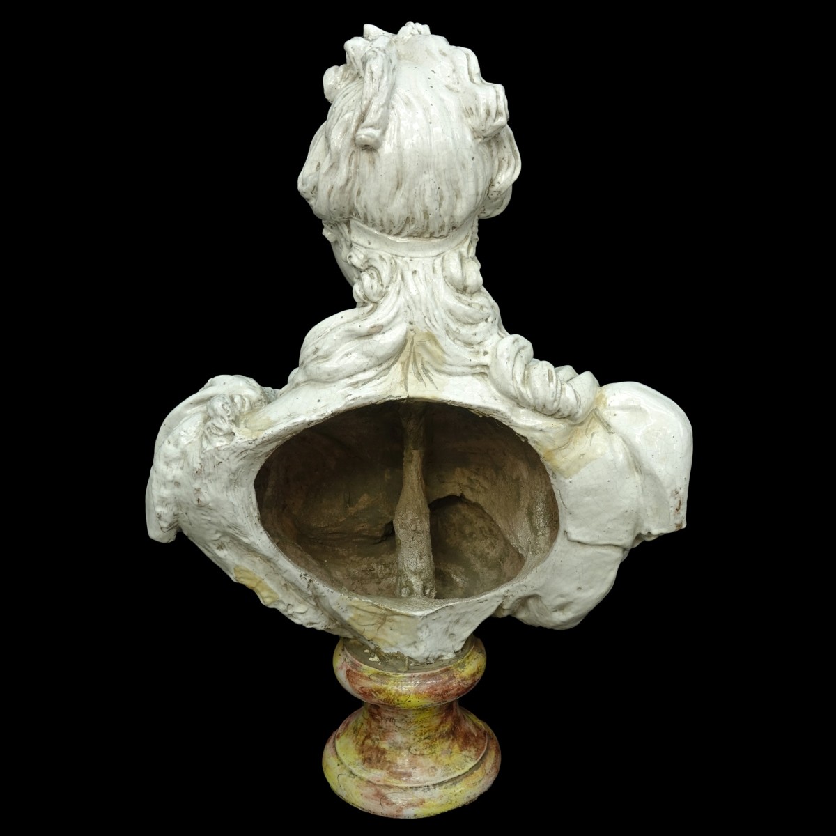 Pottery Bust And Pedestal