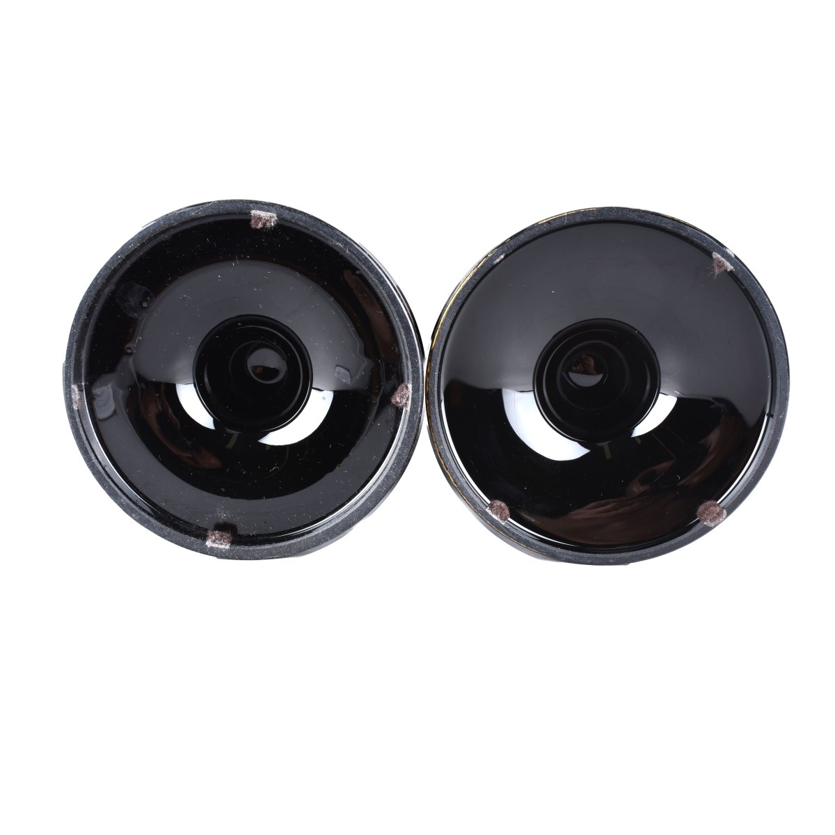 Pair Black Opaline Vases