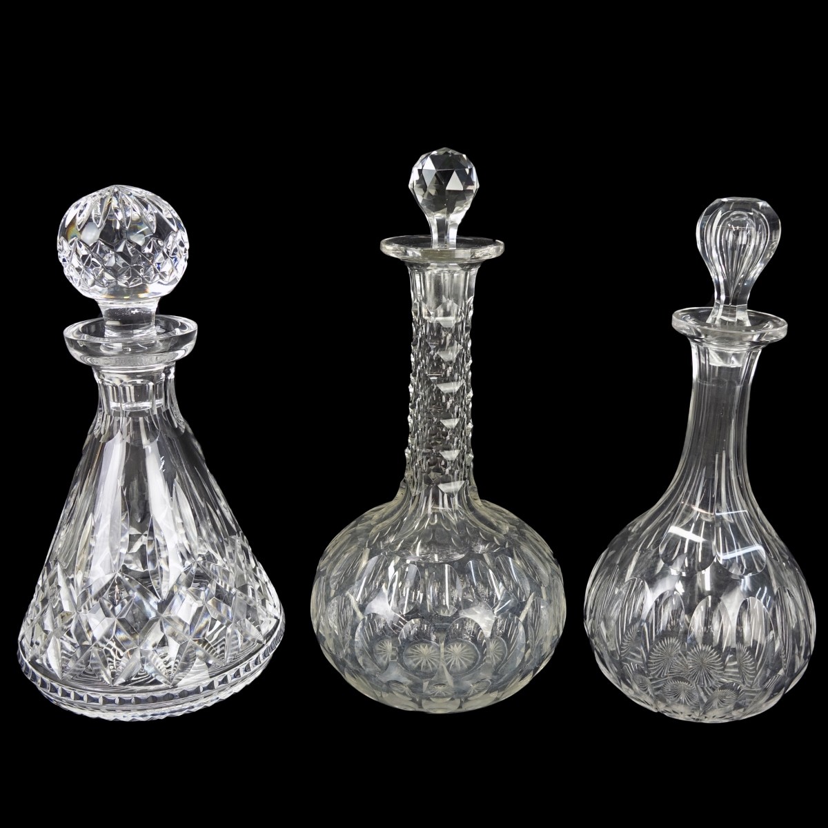 Three Crystal Decanters