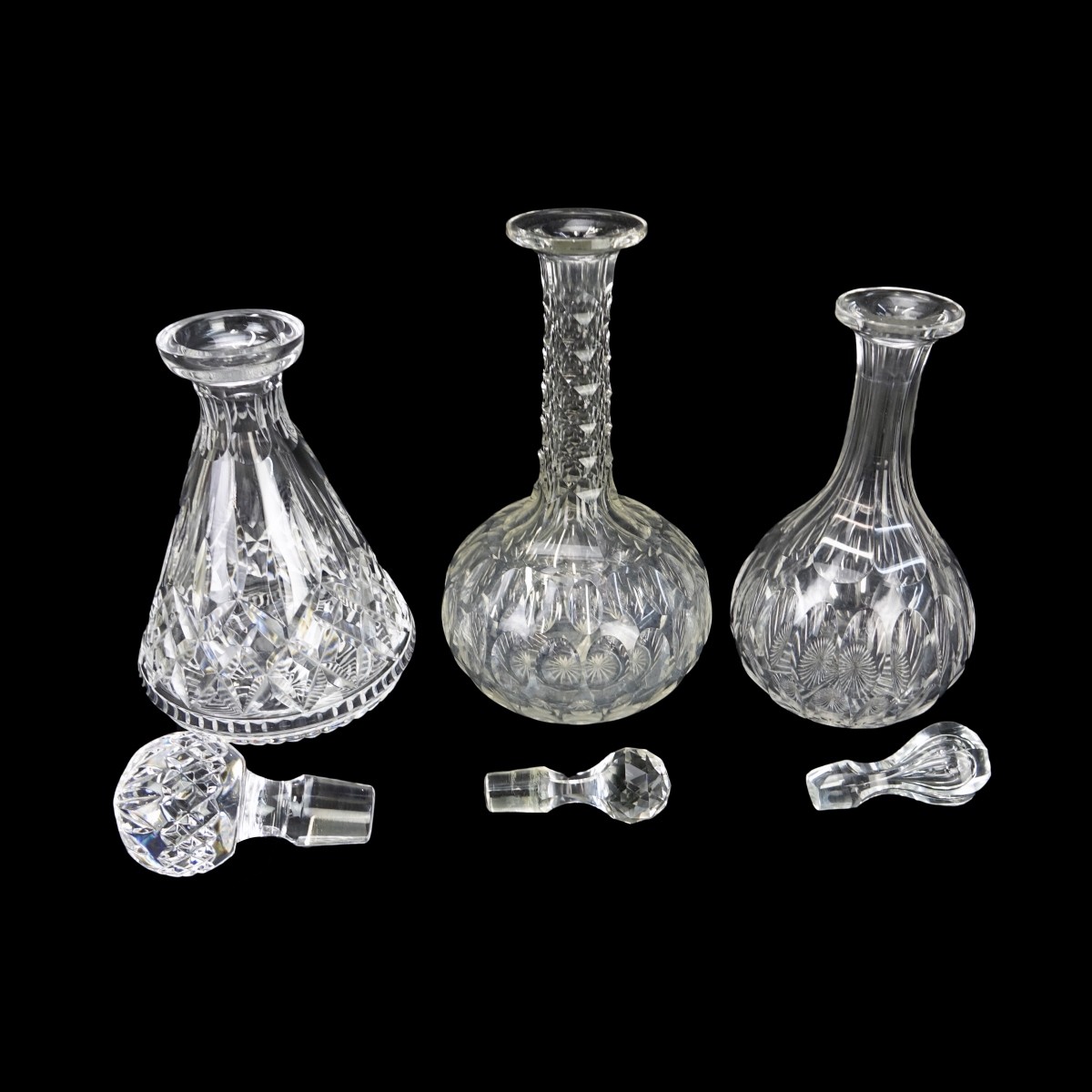 Three Crystal Decanters