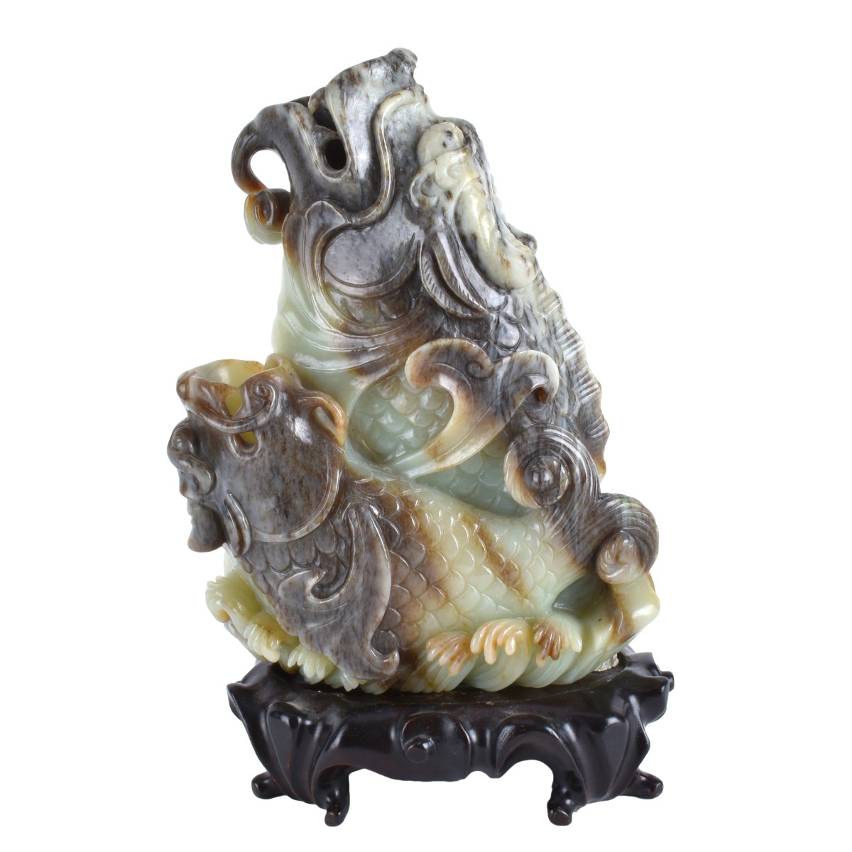 Chinese Jade Sculpture Dragon Fish