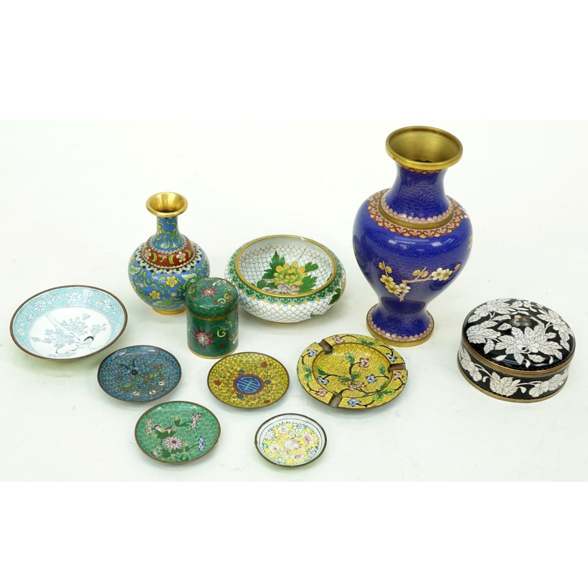 11 pc Chinese Cloisonne Tableware