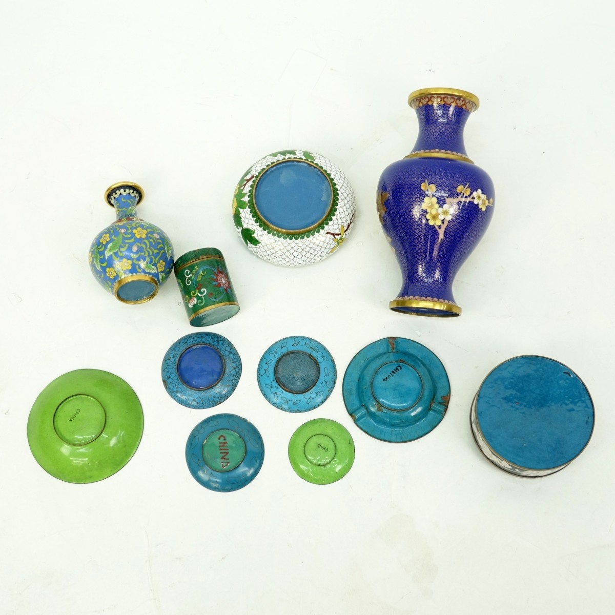 11 pc Chinese Cloisonne Tableware