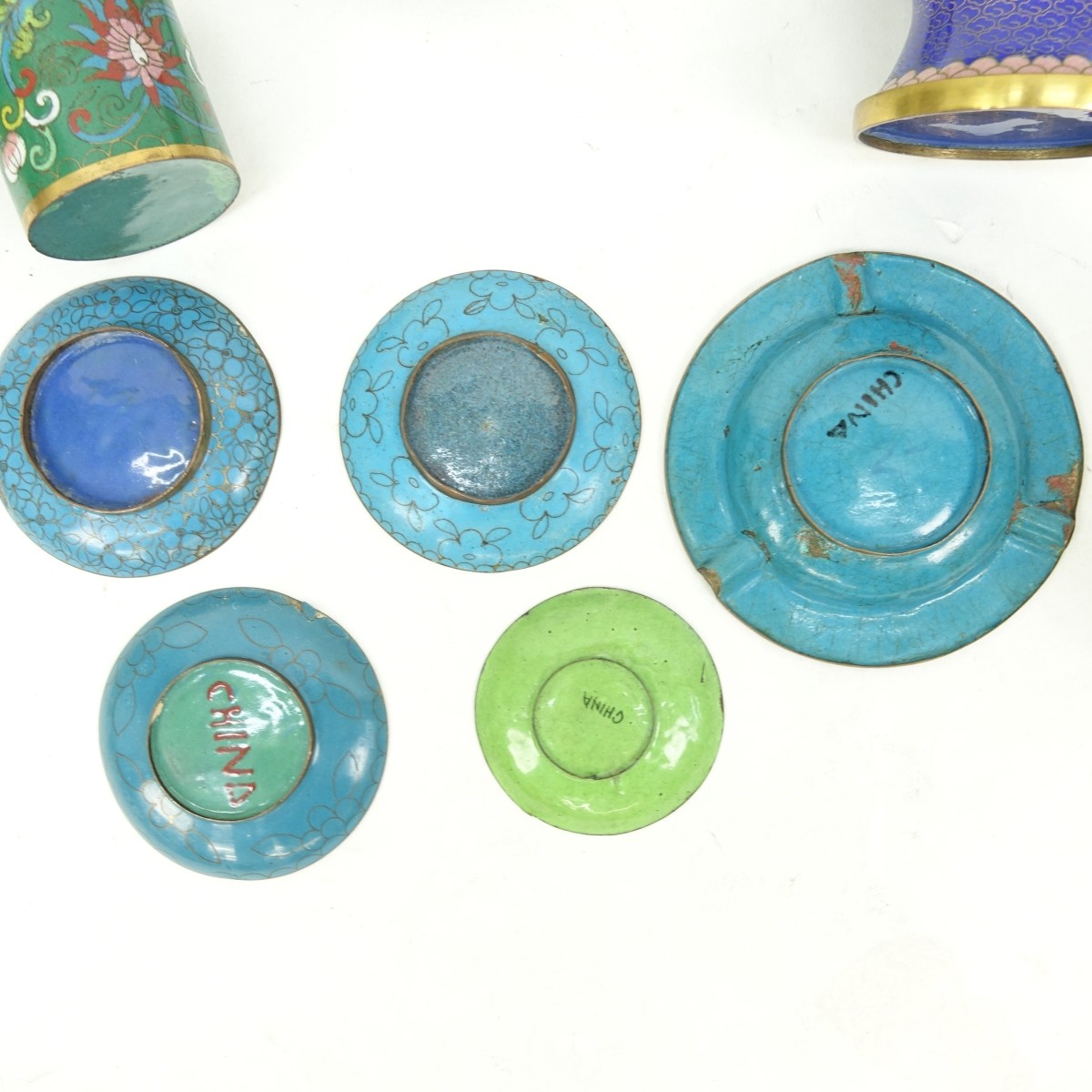 11 pc Chinese Cloisonne Tableware
