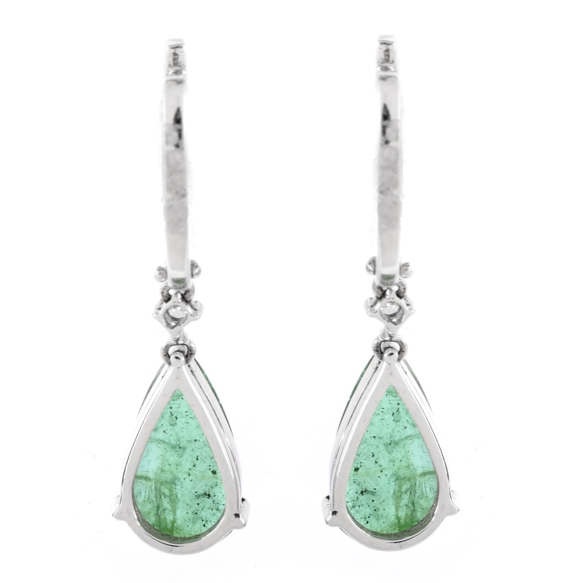 Emerald, Diamond and 18K Earrings