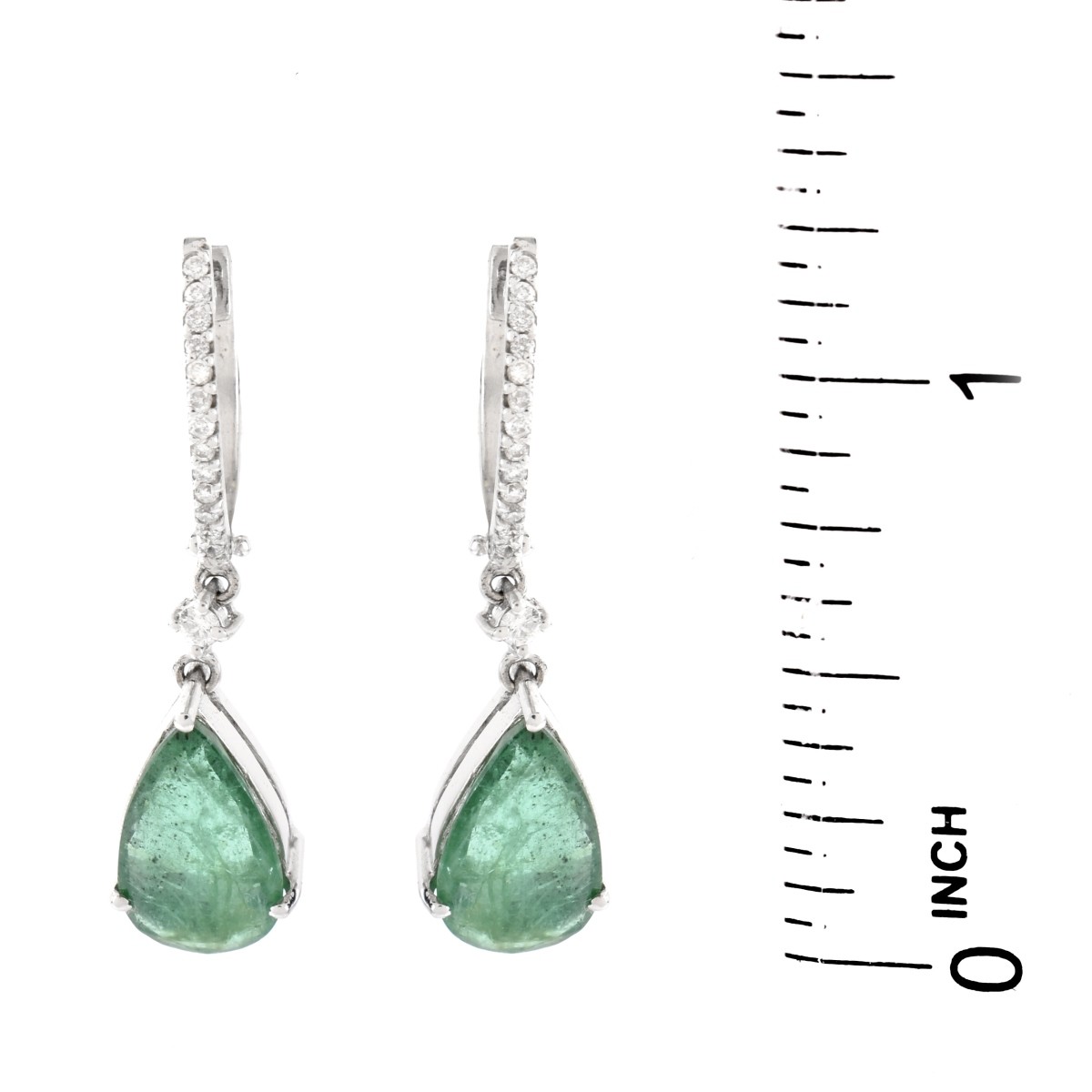 Emerald, Diamond and 18K Earrings