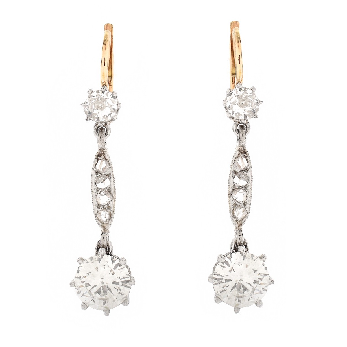 Antique 2.70ct TW Diamond Earrings