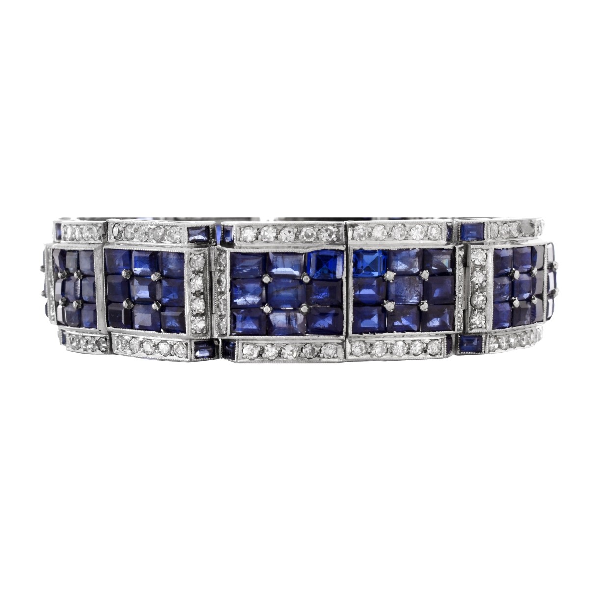 Art Deco Sapphire, Diamond and Platinum Bracelet