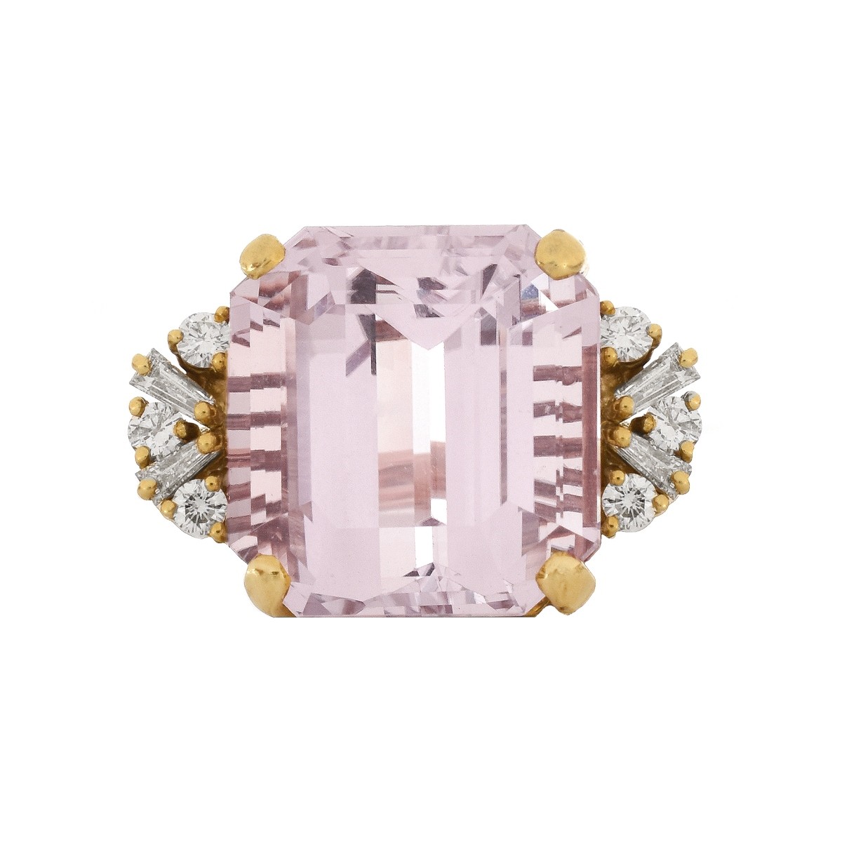 Kunzite, Diamond and 18K Ring