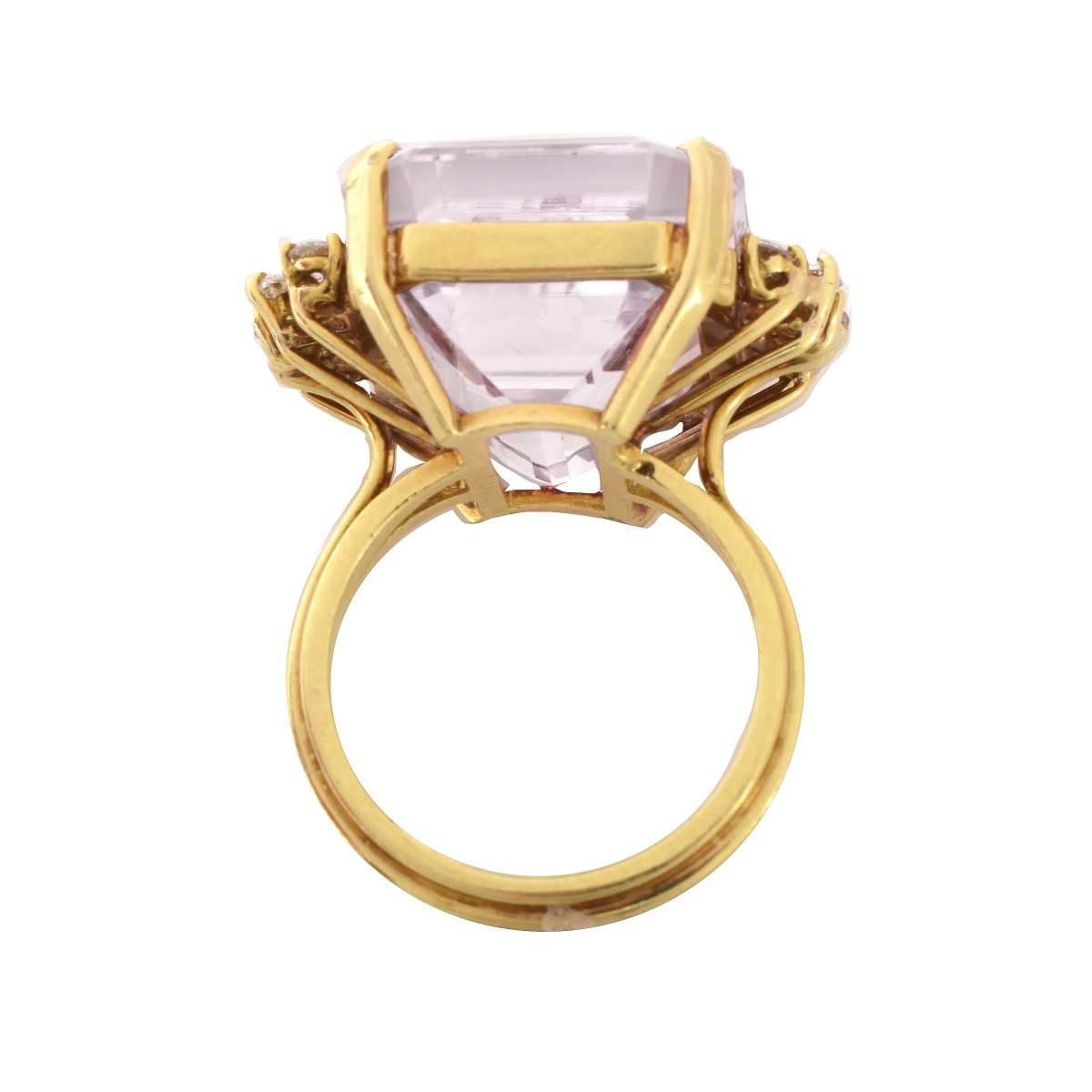 Kunzite, Diamond and 18K Ring