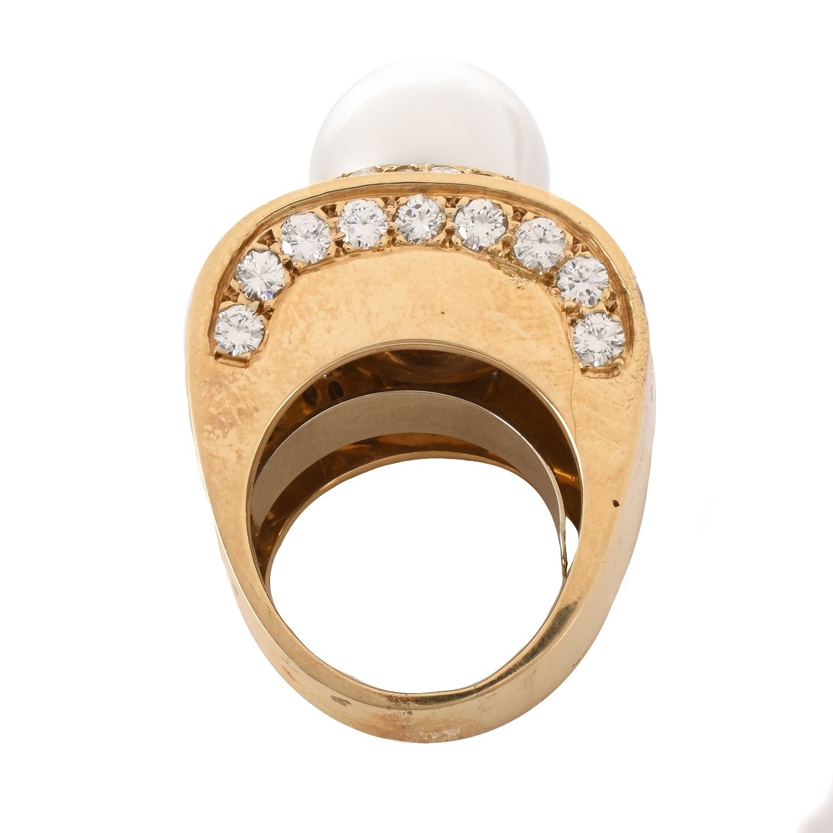 Pearl, Diamond and 18K Ring