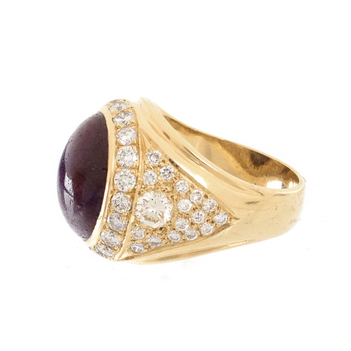 Star Ruby, Diamond and 18K Ring