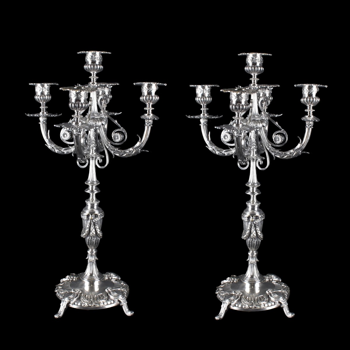 Pair Boulenger Silver Plate Candelabra