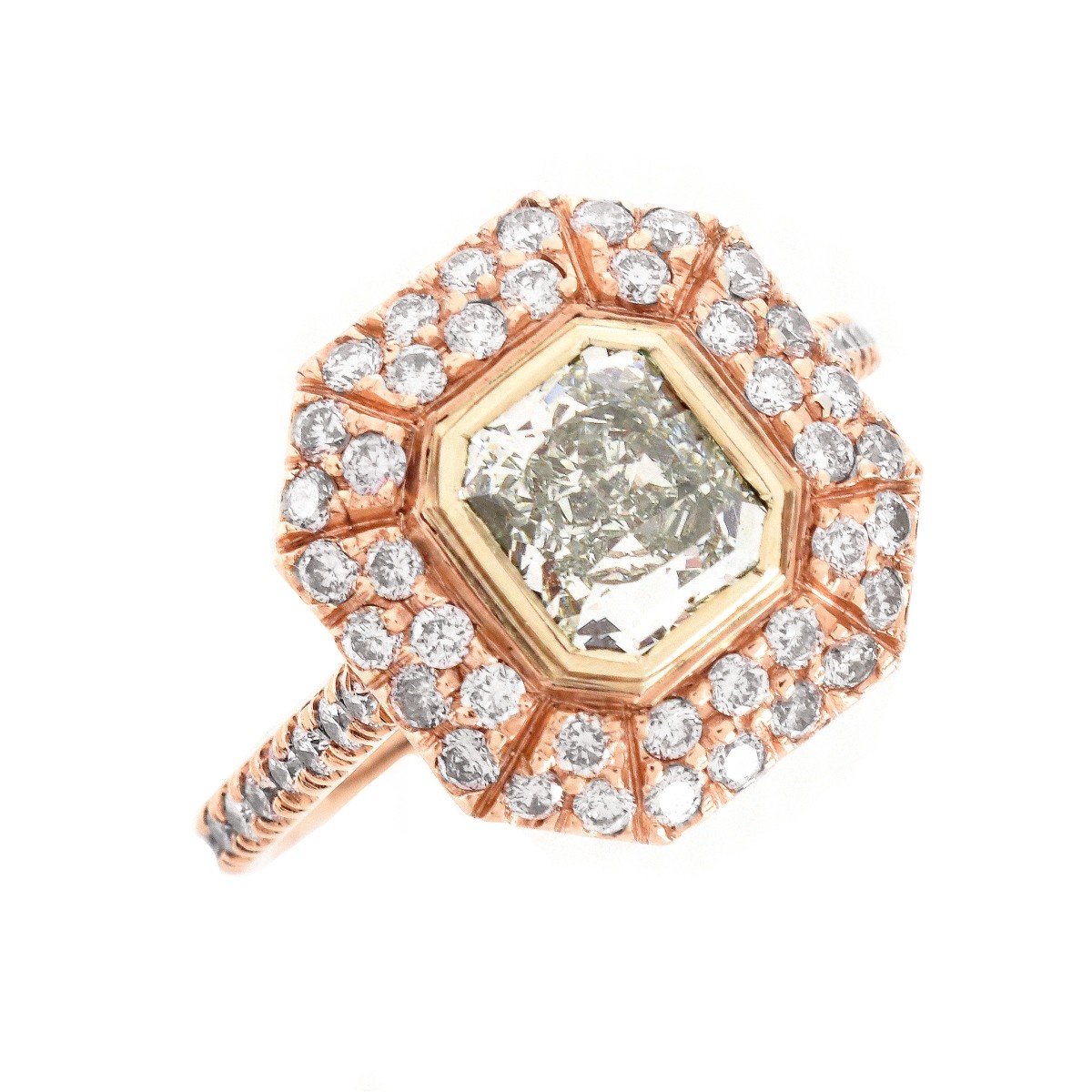 GIA 1.01 Carat Fancy Green Diamond Ring