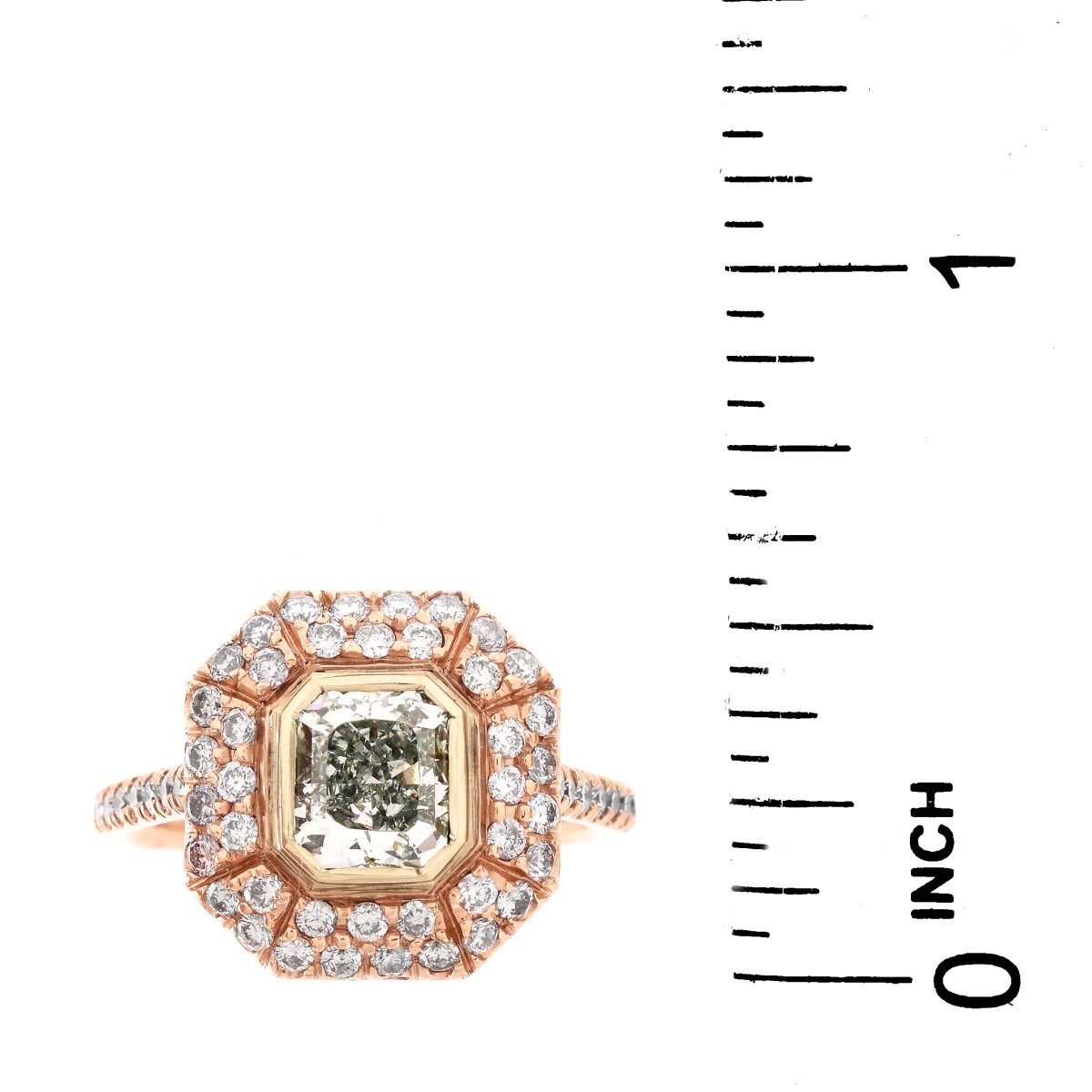 GIA 1.01 Carat Fancy Green Diamond Ring