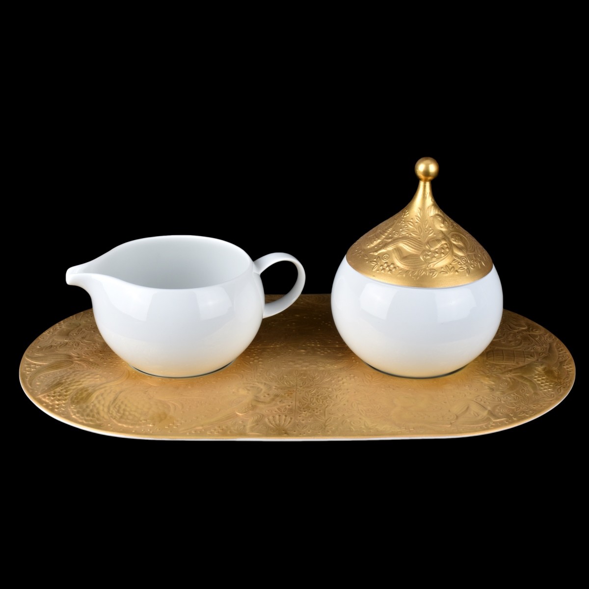 Rosenthal "Magic Flute Gold" Creamer/Sugar/Tray