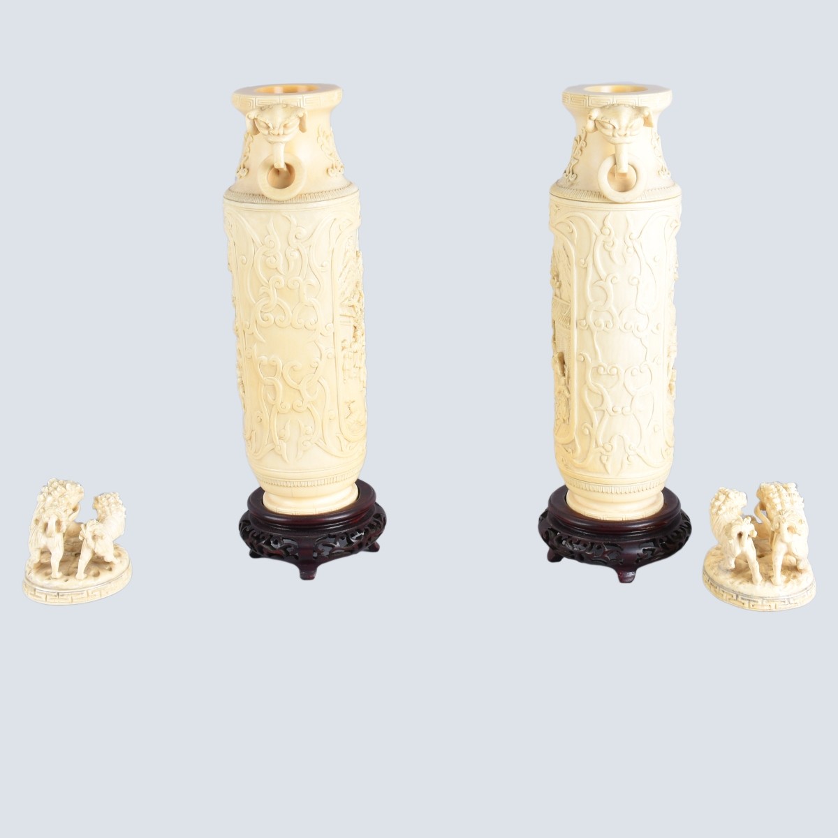 Chinese Ivory Covered Vases