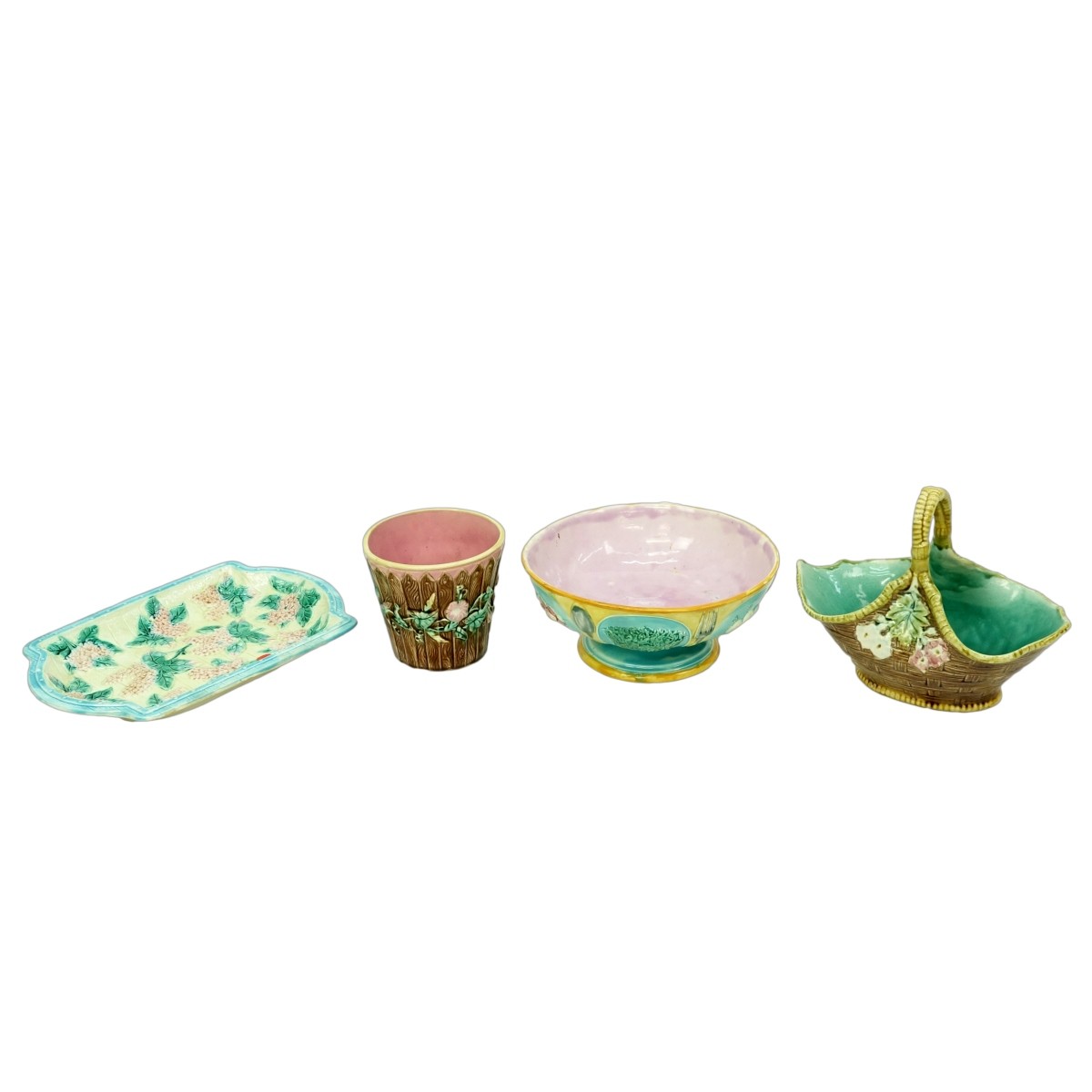 Four Pieces Majolica