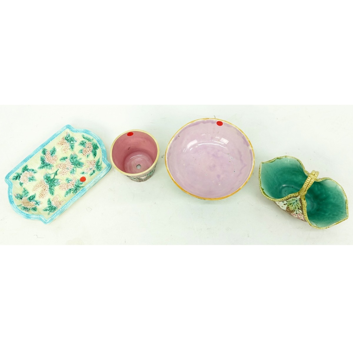 Four Pieces Majolica