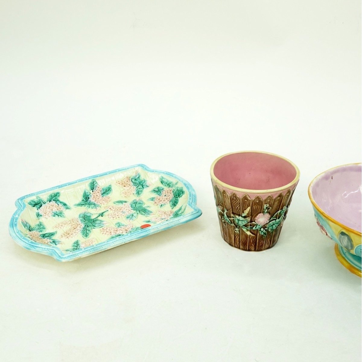 Four Pieces Majolica