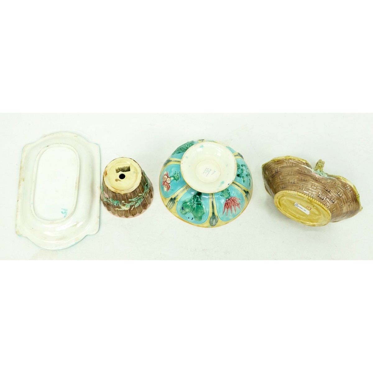 Four Pieces Majolica