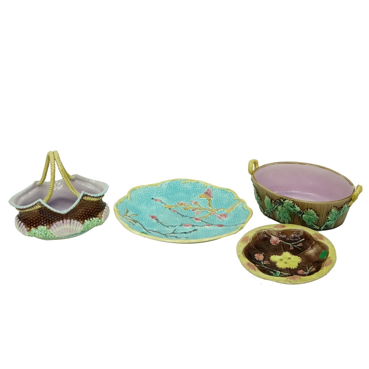 Four Pieces Majolica