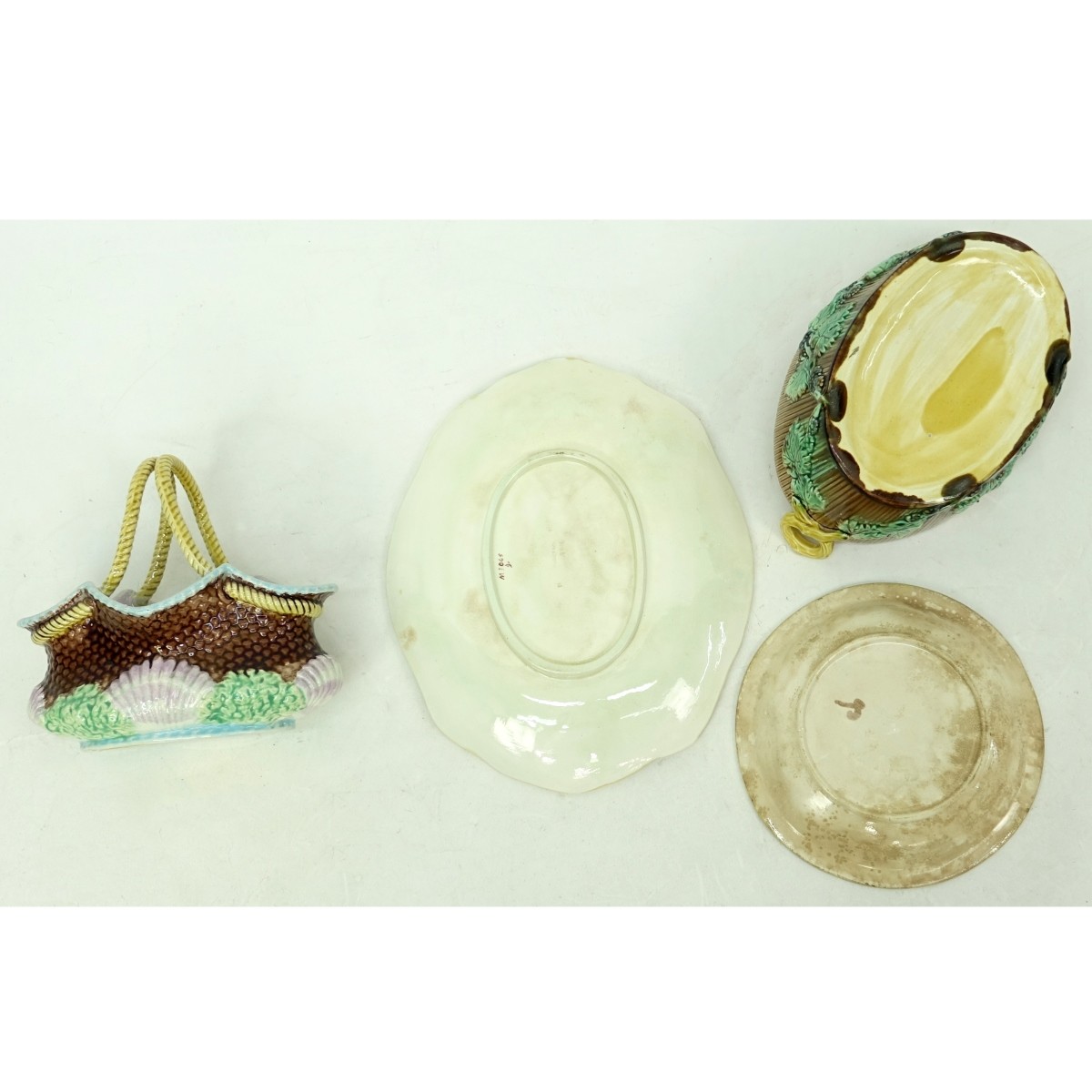 Four Pieces Majolica