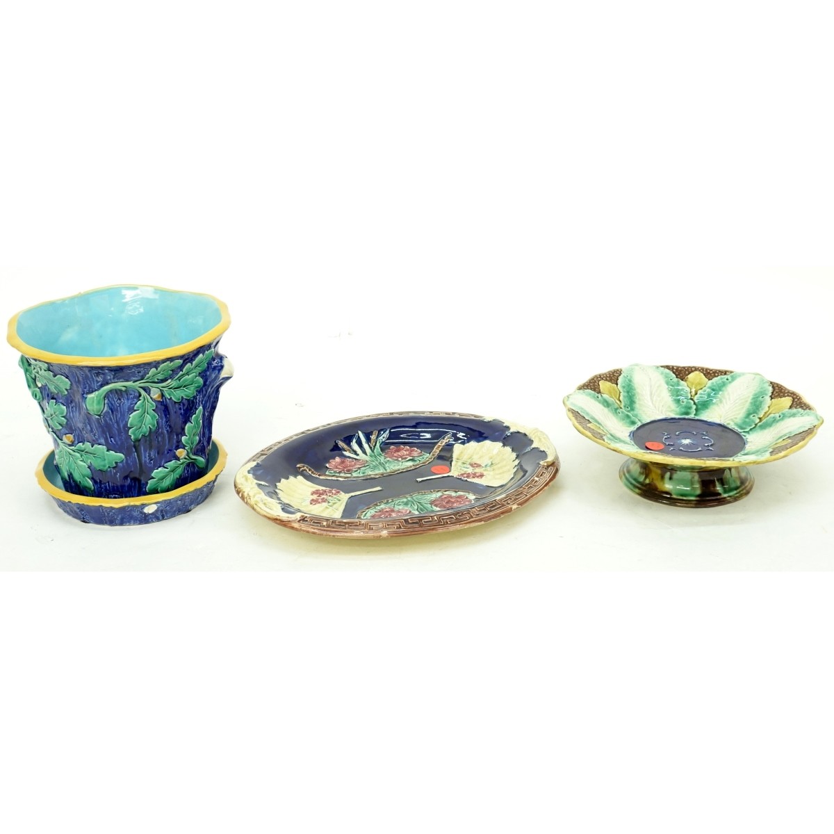 Four Pieces Majolica